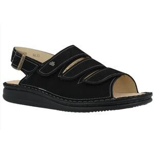 Finn Mens Comfort Sylt Sandal Black Nubuck Size 9.5/10 US 43 EU NIB Soft Footbed